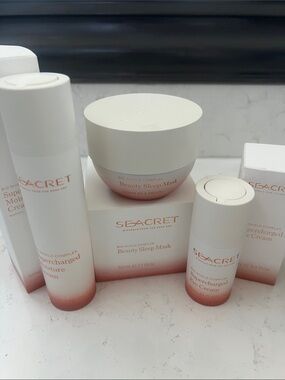 Seacret Supercharged Moisture Cream, Beauty Sleep Mask and eye cream.